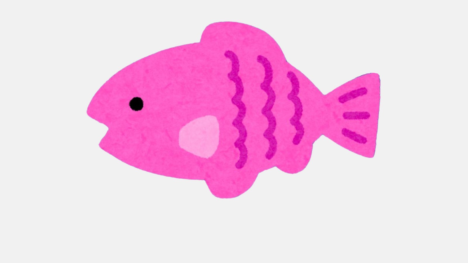 A pink cartoon fish.