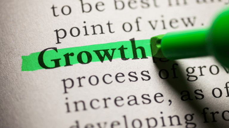 A hero image with the word growth highlighted.